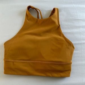 Lululemon - High Neck Longline Energy Bra - Golden Yellow